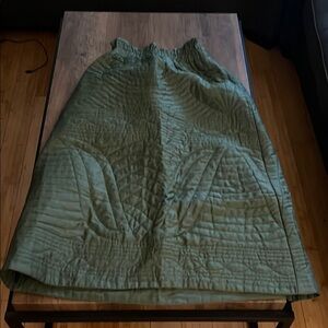 Sea New York Green Smocked A-Line Quilted Midi Skirt